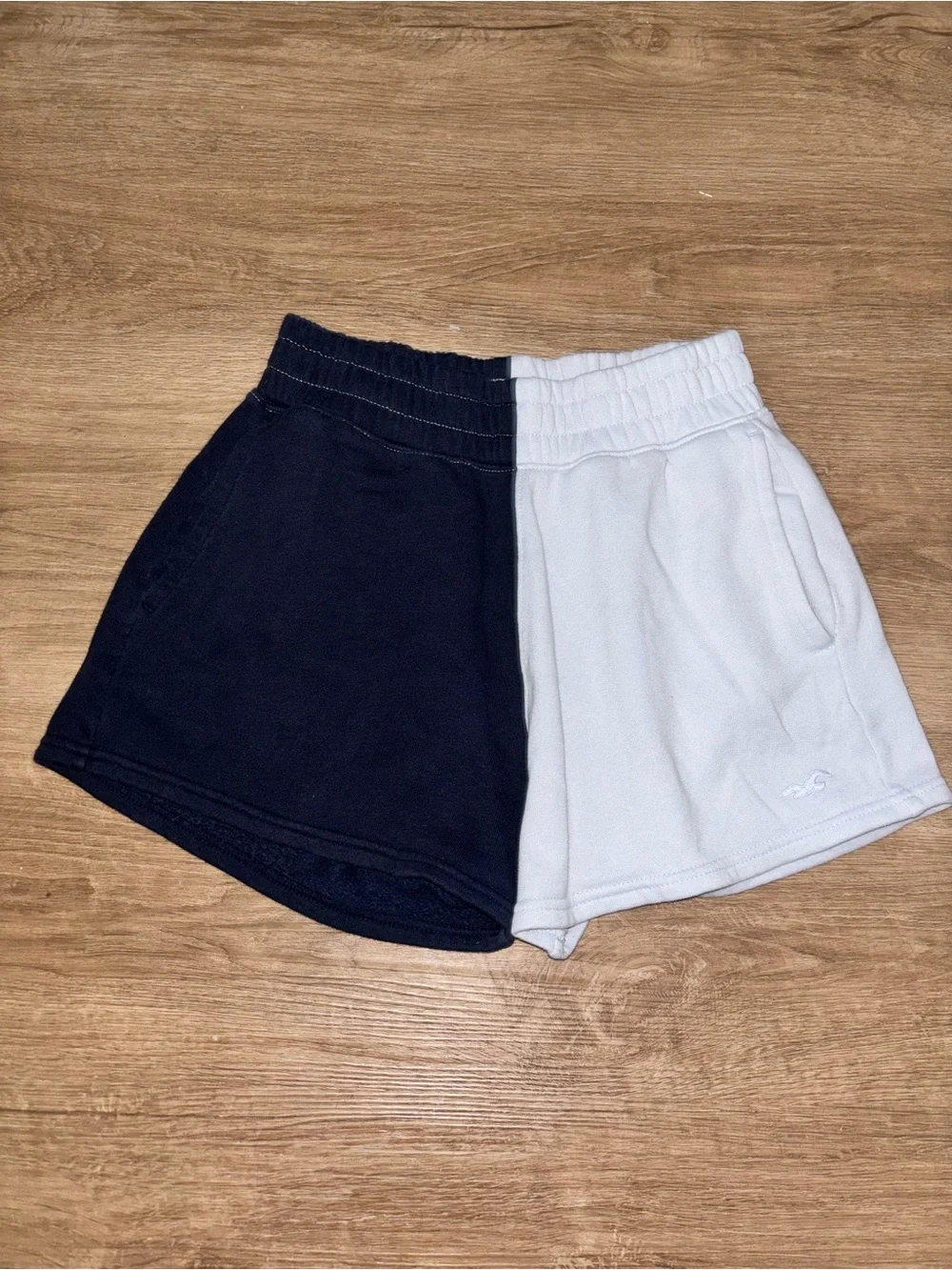 Hollister Navy and White Colorblock Lounge Shorts